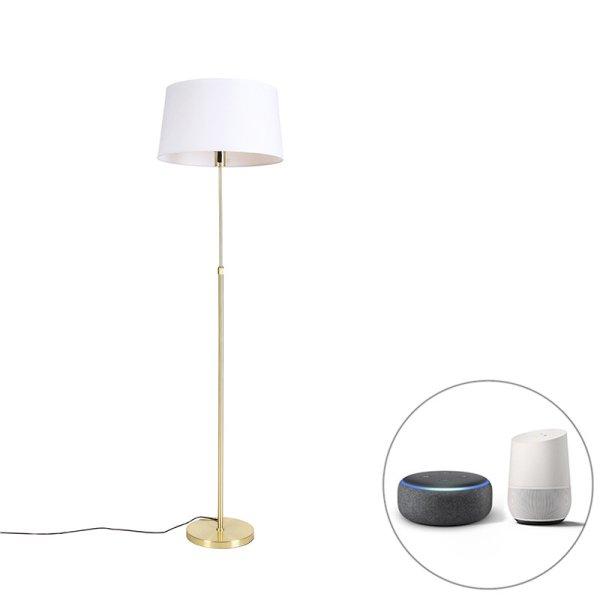 Okos állólámpa arany színű, fehér vászon búrával 45 cm, Wi-Fi-vel, A60
- Parte