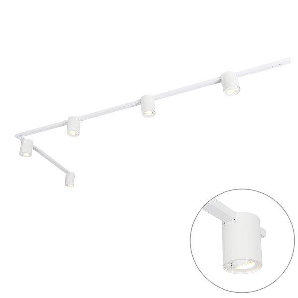 Modern fehér sínrendszer 5 spotlámpával, 1 fázisú - Rondoo Up