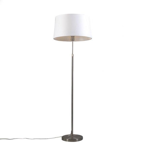Acél állólámpa fehér búrával 45 cm állítható - Parte