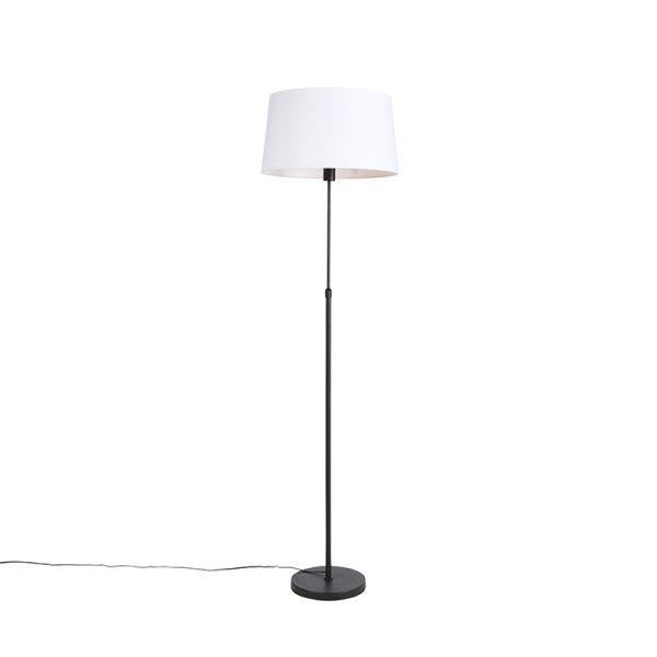 Állólámpa fekete fehér vászonbúrával, 45 cm állítható - Parte