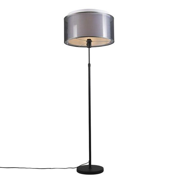 Állólámpa fekete fekete/fehér árnyékolóval 47 cm állítható - Parte