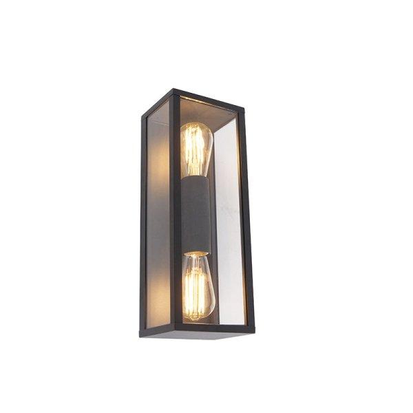 Ipari fali lámpa fekete 38 cm 2-lámpás IP44 - Charlois