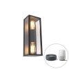 Okos fali lmpa fekete 38 cm 2-lmps IP44 Wifivel ST64 - Ch