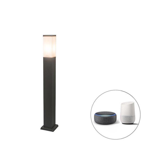 Okos kültéri lámpaoszlop sötétszürke 80 cm, WiFi P45 izzóval - Malios