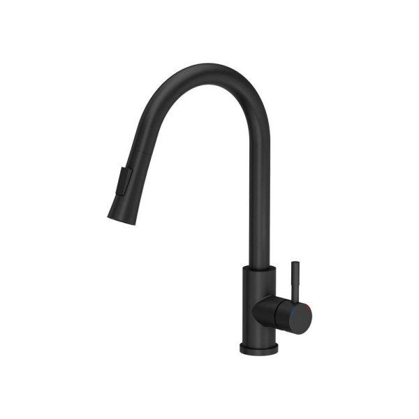 Quadron Julia íves csaptelep zuhanyfejjel pure carbon 1374