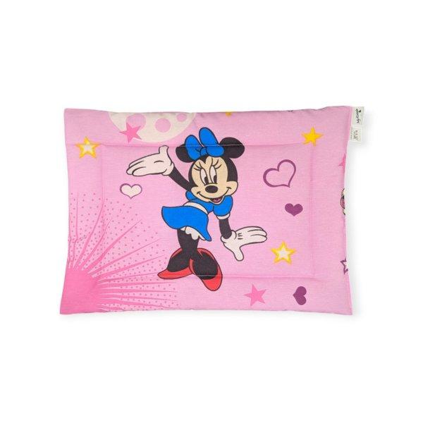 Borostyánköves baba párna -Minnie kék ruhában, kék masnival