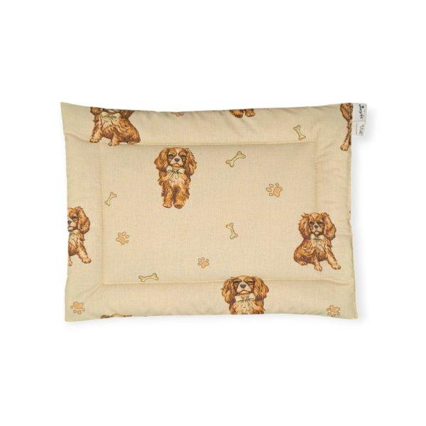 Borostyánköves baba párna, -Beige alapon Cavalier King Charles spániel kutya