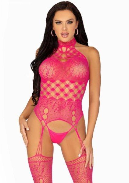 Leg Avenue High Neck Halter Suspender Bodystocking