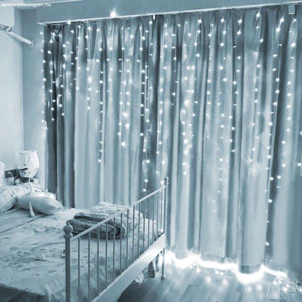 Fényfüggöny - 100 db LED - hidegfehér - hálózati - IP44 - 2,2 m - 8
program