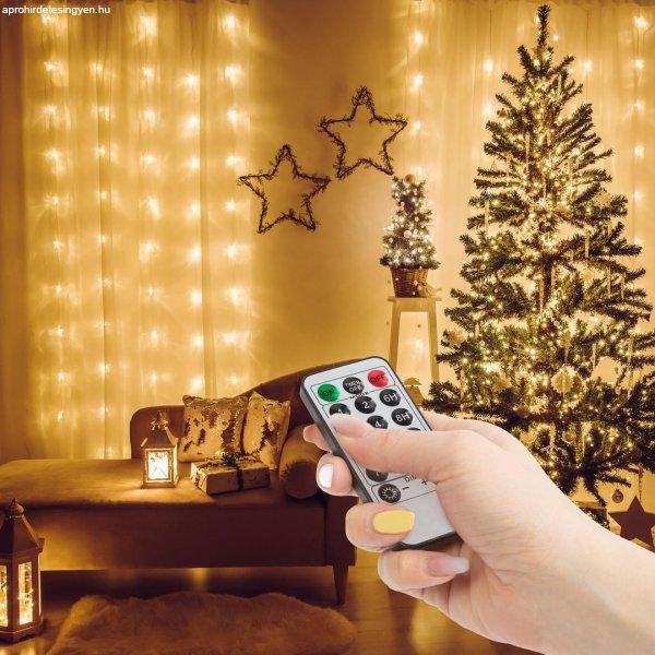 Fényfüggöny - 100 db melegfehér microLED-del - 3 x 1 m - 230V -
távirányítós