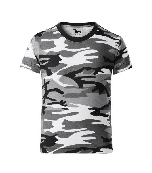 MALFINI Gyerek terepszínű póló Camouflage - Terepszínű szürke | 122 cm (6
éves)