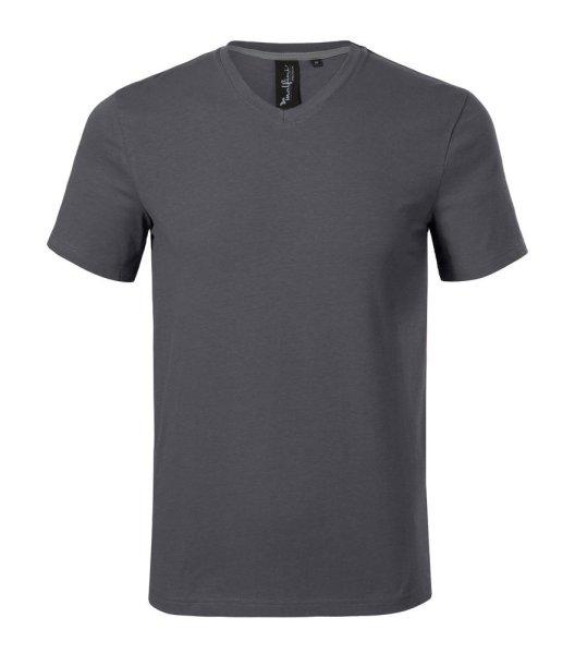 MALFINI Férfi póló Action V-neck - Világos antracit | L