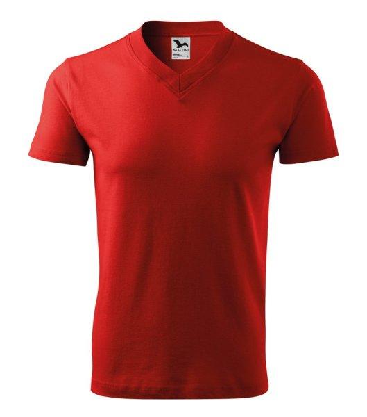 MALFINI Póló V-neck - Piros | L