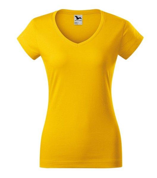 MALFINI Női póló Fit V-neck - Sárga | L