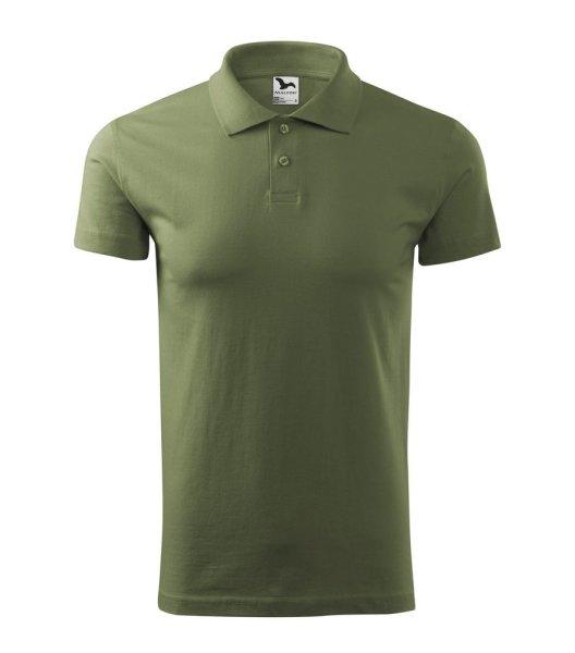 MALFINI Férfi puha galléros póló Single J. - Khaki | M