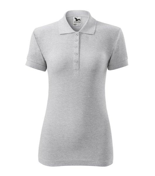 MALFINI Női galléros póló Cotton - Világosszürke melírozott | 2XL
