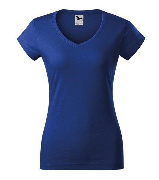 MALFINI Női póló Fit V-neck - Királykék | 2XL
