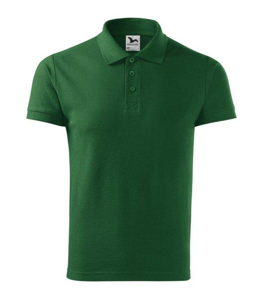 MALFINI Férfi galléros póló Cotton Heavy - Palackzöld | 3XL