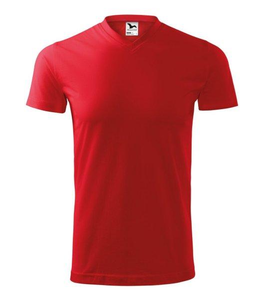 MALFINI Póló Heavy V-neck - Piros | 3XL