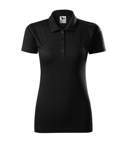 MALFINI Női puha galléros póló Single J. - Fekete | 2XL