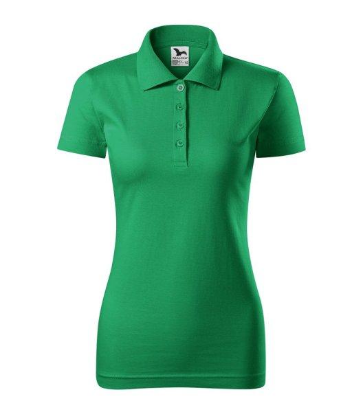 MALFINI Női puha galléros póló Single J. - Középzöld | 2XL