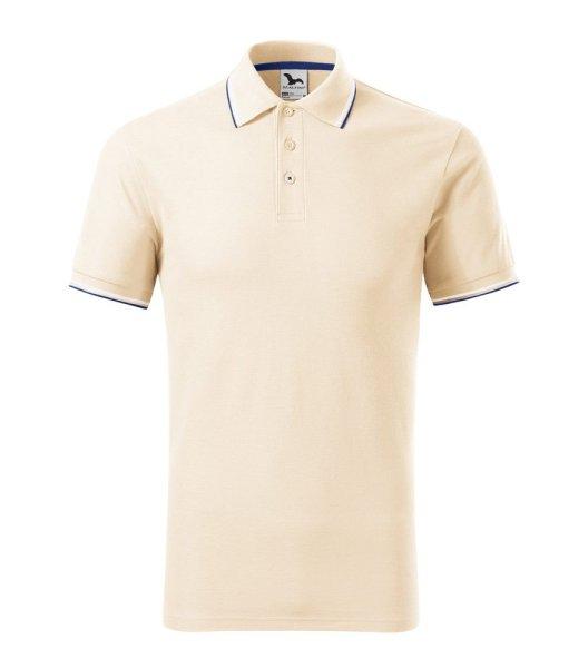 MALFINI Férfi galléros póló Focus - Mandulaszín | 3XL