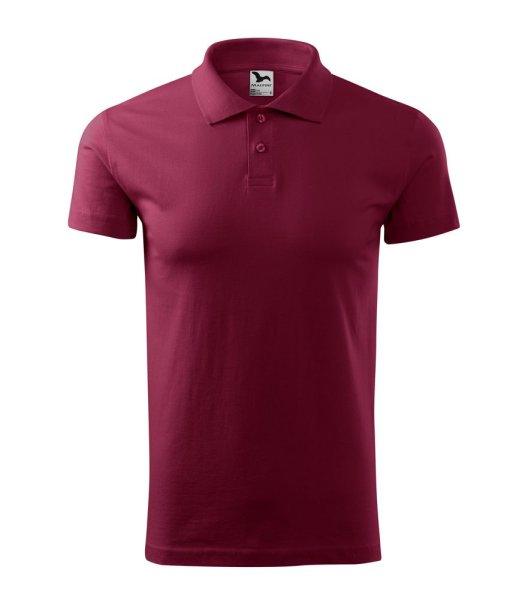 MALFINI Férfi puha galléros póló Single J. - Garnet | 2XL