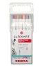 Filctoll kszlet, nyomgombos, 0,6 mm, ZEBRA "Clickart&
