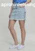 Urban Classics Ladies Denim Lace Up Skirt blue bleached