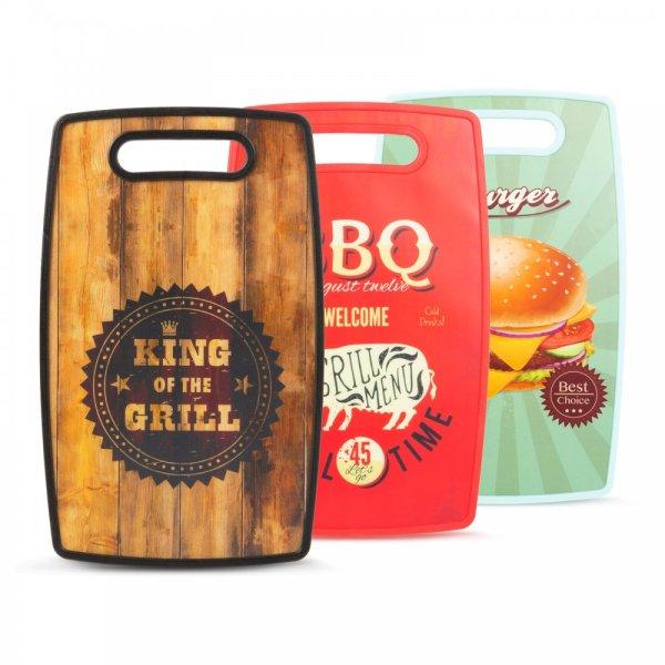 Vágódeszka BBQ 3 féle design - 37x23cm (57205B)