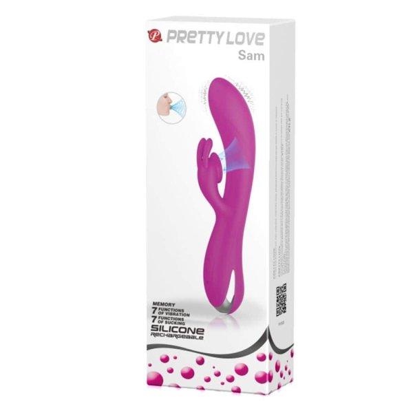 Pretty Love Sam Csiklószívó nyuszis vibrátor - Lila