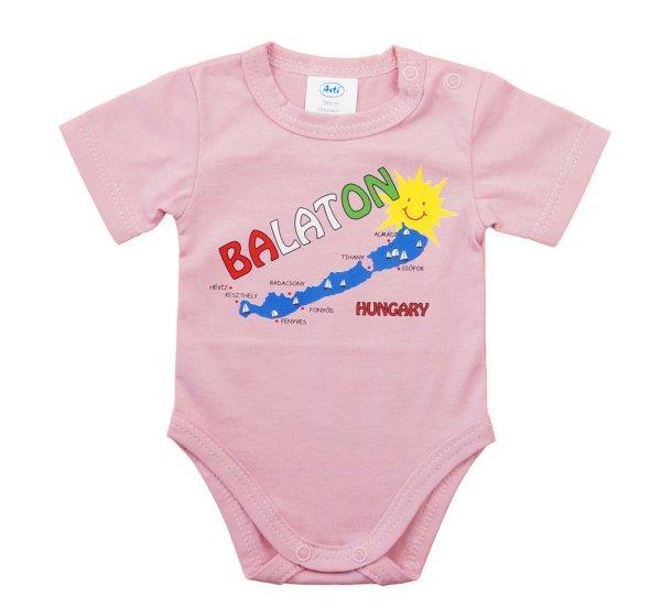 Rövid ujjú baba body Balaton felirattal