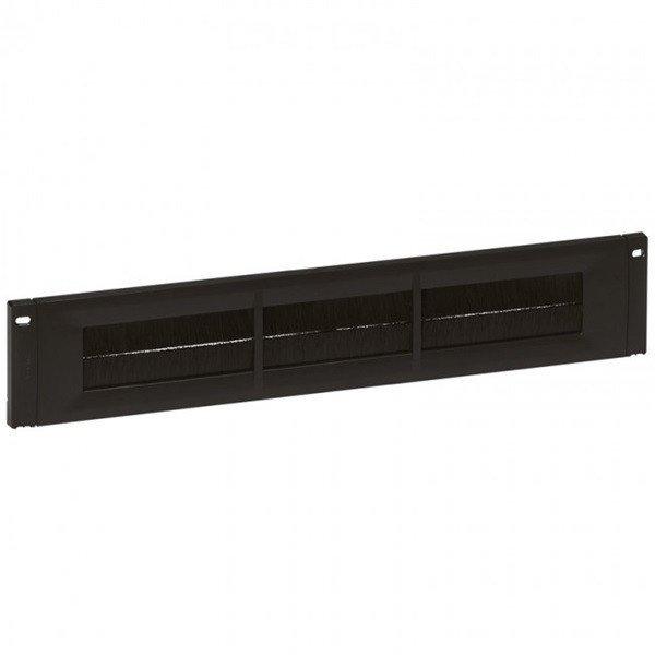 Legrand vízszintes fésűs rendező panel - 2U, 19", átmenő
kivágással, gyorspánttal rögzítés, műanyag, LCS2
