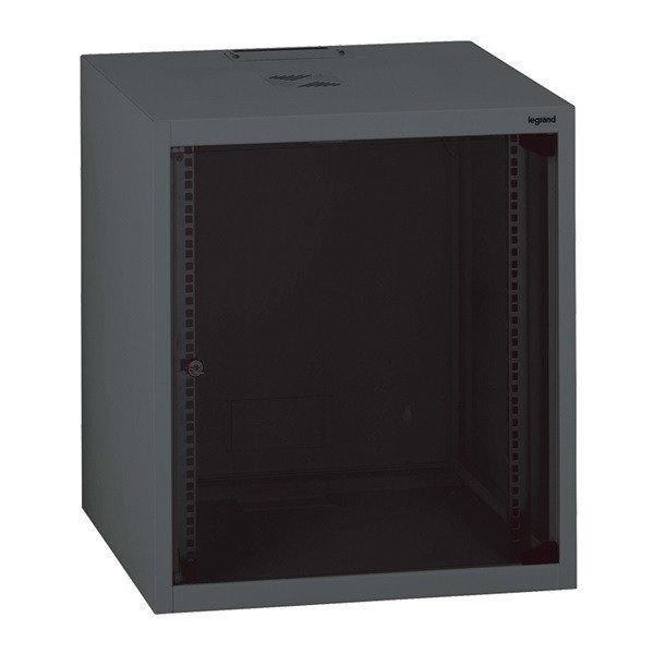 Legrand Rackszekrény - 19" fali kivitel (9U, 494x600x600, antracit,
egyrekeszes, üvegajtós, készre szerelt, max: 27 kg)