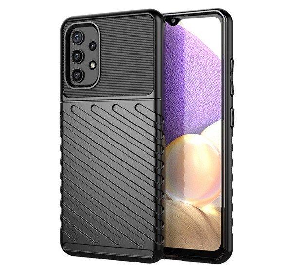 Szilikon telefonvédő (közepesen ütésálló, csíkos, dombor minta) FEKETE
Samsung Galaxy A32 4G (SM-A325)