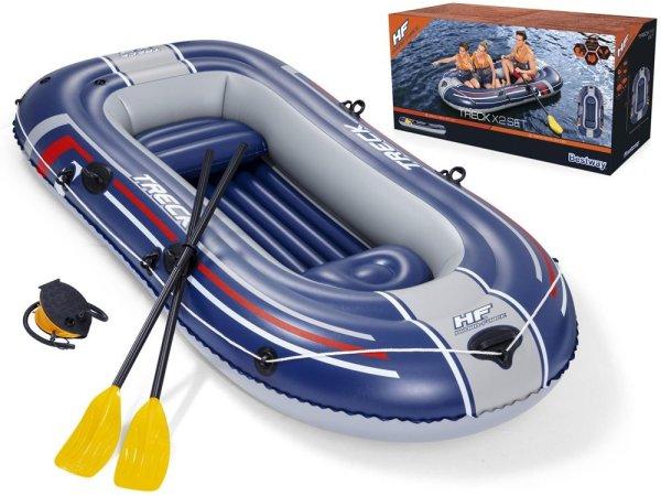 Bestway 61068 Hydro-Force Treck X2 Set felfújható 3 személyes csónak
evezővel pumpával, háromszemélyes gumicsónak 255 x 127 cm