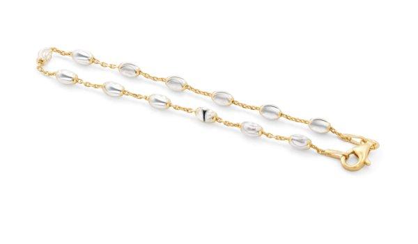 Beneto Exclusive Stílusos aranyozott kétszínű karkötő AGB605 17 cm