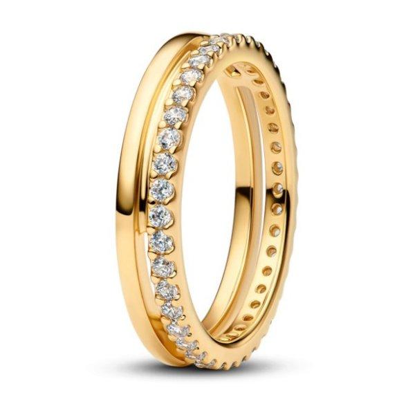 Pandora Aranyozott dupla gyűrű cirkónium kövekkel Timeless Shine 163799C01
50 mm