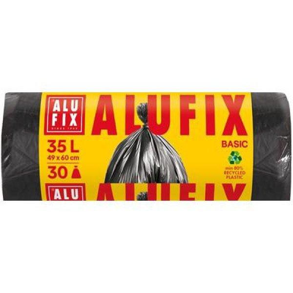 Szemeteszsák, 35 l, 30 db, 49x60 cm, 8 µ, ALUFIX "Economy", fekete