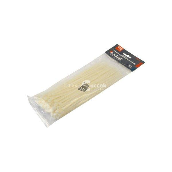 EXTOL PREMIUM kábelkötegelő 4,8×300mm 100db, fehér nylon; UV-, sav- és
lúgálló