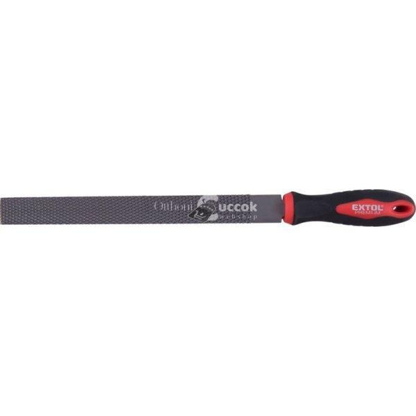 EXTOL PREMIUM ráspoly 250mm lapos, C45 acél, vágat 2, finom, TPR gumis
műanyag nyél