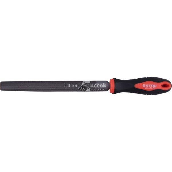 EXTOL PREMIUM ráspoly 250mm félkerek, C45 acél, vágat 2, finom, TPR gumis
műanyag nyél