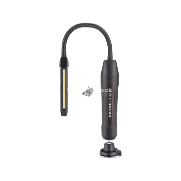 EXTOL LIGHT LED munkalámpa, USB tölthető; 500 Lm, cserélhető Li-ion akku,
2500 mAh, flexibilis szár