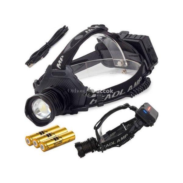 Erősített fényű fejlámpa powerbankkal - Bailong LED fejlámpa Cree XHP70
technológiával