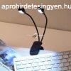 Csiptethet DUAL LED olvaslmpa knyvekhez s rasztalhoz