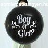 Boy or Girl babavr party lufi konfettivel, nemek szerinti 