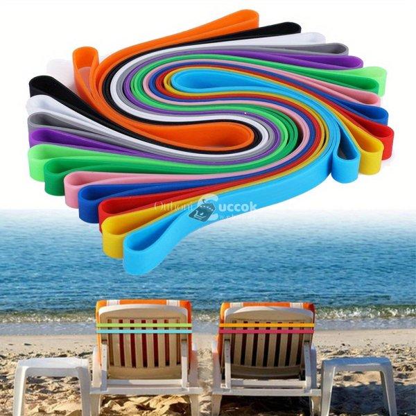 6 db vastagabb szilikon törölközőszalag strand székekhez
