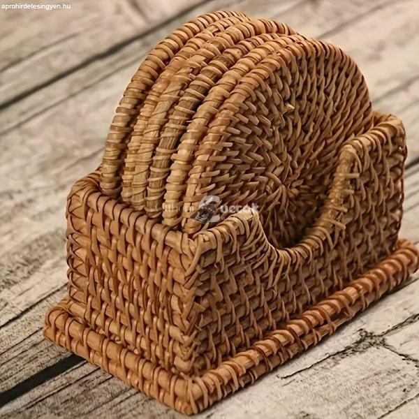 6db Kézzel Készített Rattan Poháralátét