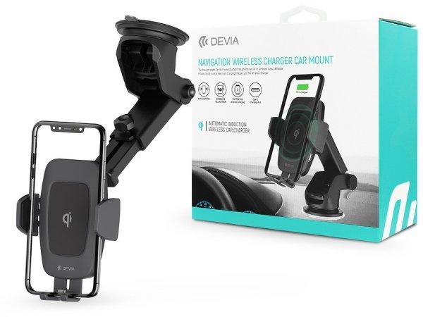 Devia szellőzőrácsba illeszthető / műszerfalra / szélvédőre helyezhető
vezeték nélküli autóstöltő/tartó - Devia Navigation Wireless Charger Car
Mount - 10W - Qi szabványos - fekete