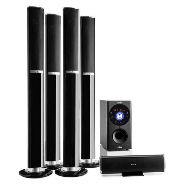 Auna Areal 652 5.1 csatornás surround rendszer, 145 W, RMS, bluetooth, USB, SD,
AUX